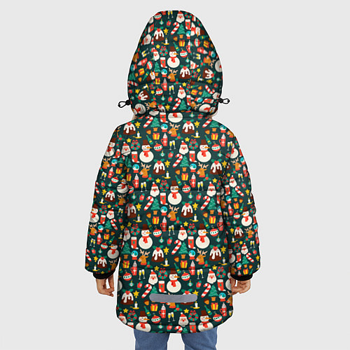 Зимняя куртка для девочки Новый Год / 3D-Красный – фото 4