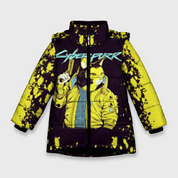Куртка зимняя для девочки CyberPunk 2077, цвет: 3D-черный