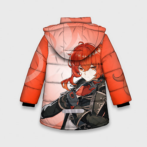 Зимняя куртка для девочки GENSHIN IMPACT, ДИЛЮК / 3D-Черный – фото 2