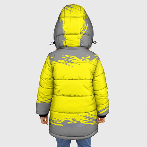 Зимняя куртка для девочки Grey and Illuminating Yellow / 3D-Красный – фото 4
