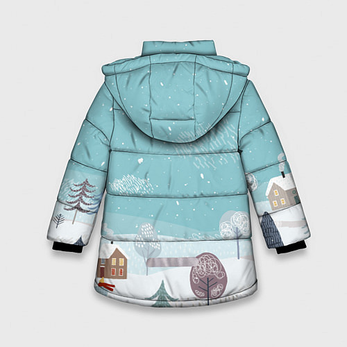Зимняя куртка для девочки Милый пингвин / 3D-Черный – фото 2