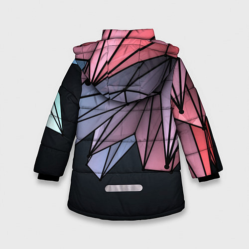 Зимняя куртка для девочки ГеометриЧеский Рисунок / 3D-Черный – фото 2