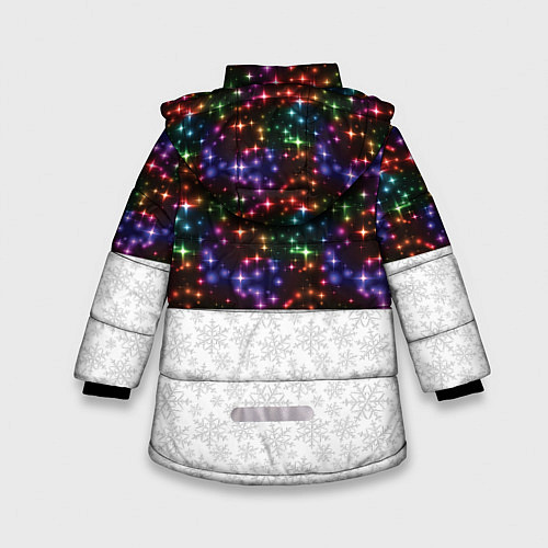 Зимняя куртка для девочки Новый Год / 3D-Черный – фото 2