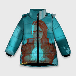 Куртка зимняя для девочки Cyberpunk 2077 V, цвет: 3D-черный