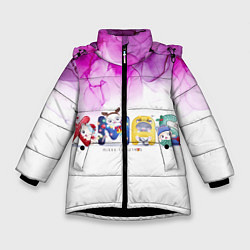 Куртка зимняя для девочки Xmas, цвет: 3D-черный