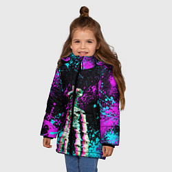 Куртка зимняя для девочки Siren Head - Ultra Glitch, цвет: 3D-светло-серый — фото 2