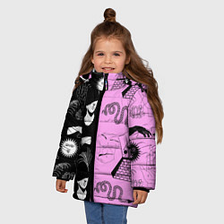 Куртка зимняя для девочки Руки, статуи, цвет: 3D-светло-серый — фото 2