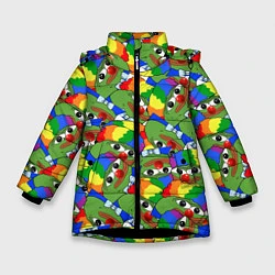 Куртка зимняя для девочки ПЕПЕ КЛОУН, цвет: 3D-черный