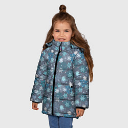 Куртка зимняя для девочки Снежинки, цвет: 3D-черный — фото 2