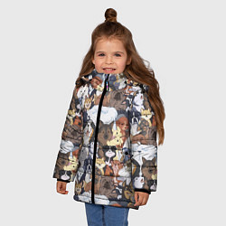 Куртка зимняя для девочки Dogs, цвет: 3D-светло-серый — фото 2