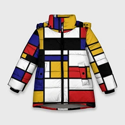 Куртка зимняя для девочки Color blocking, цвет: 3D-светло-серый