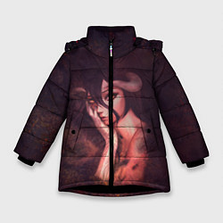 Куртка зимняя для девочки Альбедо, цвет: 3D-черный