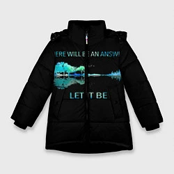 Куртка зимняя для девочки The Beatles, цвет: 3D-черный