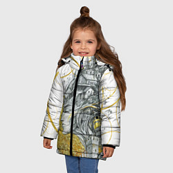 Куртка зимняя для девочки Мечты города, цвет: 3D-светло-серый — фото 2
