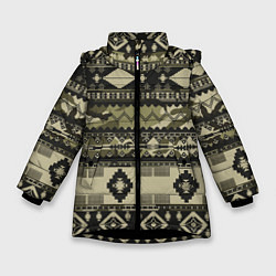 Куртка зимняя для девочки Камуфляжный узор, цвет: 3D-черный