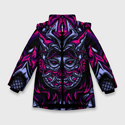 Куртка зимняя для девочки Механическая ведьма, цвет: 3D-черный