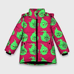 Куртка зимняя для девочки Моб Психо 100, цвет: 3D-черный