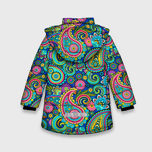 Зимняя куртка для девочки Славянские Узоры / 3D-Черный – фото 2