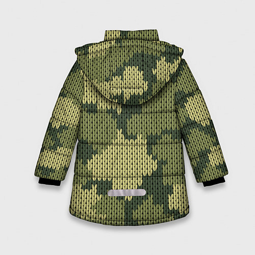Зимняя куртка для девочки Вязаный принт милитари / 3D-Черный – фото 2