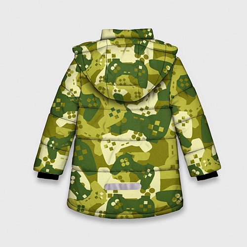 Зимняя куртка для девочки Гейм милитари / 3D-Черный – фото 2