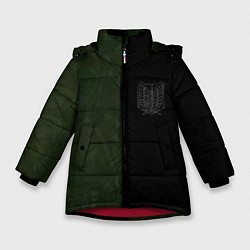 Куртка зимняя для девочки Атака на титанов, цвет: 3D-красный