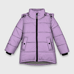 Куртка зимняя для девочки Глициниевый цвет без рисунка, цвет: 3D-светло-серый