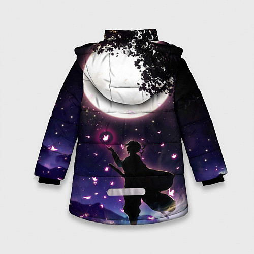 Зимняя куртка для девочки Шинобу Кочо Клинок демонов / 3D-Черный – фото 2