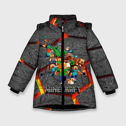 Куртка зимняя для девочки MINECRAFT МАНКРАФТ, цвет: 3D-черный