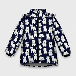 Куртка зимняя для девочки Собаки Пушистики, цвет: 3D-светло-серый