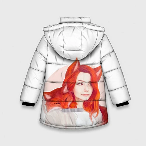 Зимняя куртка для девочки Девушка-лиса / 3D-Черный – фото 2