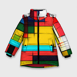 Зимняя куртка для девочки Абстрактные фигуры цвета