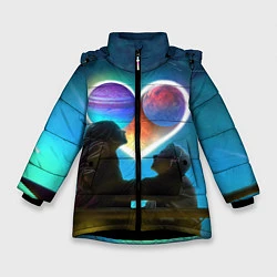 Куртка зимняя для девочки Ваня Дмитриенко Венера-Юпитер, цвет: 3D-черный