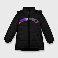 Куртка зимняя для девочки Counter-Strike - сапфировый Керамбит, цвет: 3D-черный