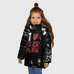 Куртка зимняя для девочки Любовь к хоррорам, цвет: 3D-черный — фото 2
