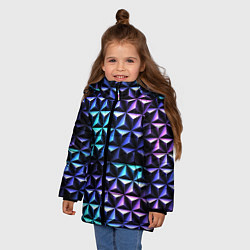 Куртка зимняя для девочки НЕОНОВАЯ СТАЛЬ, цвет: 3D-черный — фото 2