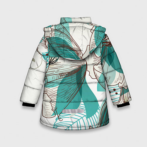 Зимняя куртка для девочки Цветок / 3D-Черный – фото 2