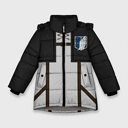 Куртка зимняя для девочки АТАКА ТИТАНОВ ATTACK ON TITAN, цвет: 3D-светло-серый