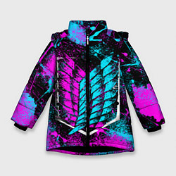 Куртка зимняя для девочки НЕОНОВЫЙ РАЗВЕД КОРПУС цвета 3D-черный — фото 1