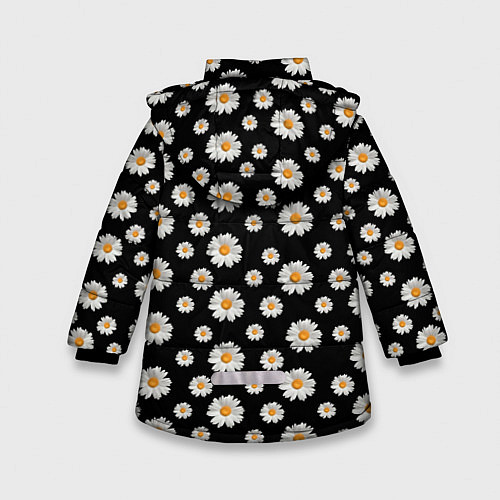 Зимняя куртка для девочки Ромашки на чёрном / 3D-Черный – фото 2