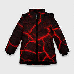 Куртка зимняя для девочки ЛАВА ЛАВОВЫЕ ТРЕЩИНЫ LAVA, цвет: 3D-черный