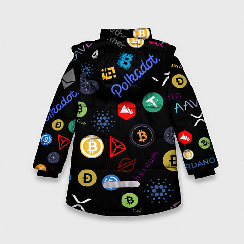 Зимняя куртка для девочки BITCOIN PATTERN БИТКОИН Z / 3D-Черный – фото 2