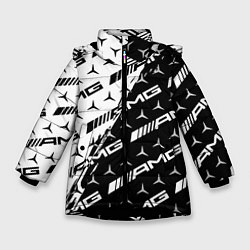 Куртка зимняя для девочки MERCEDES BENZ AMG, цвет: 3D-черный