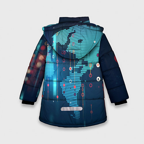 Зимняя куртка для девочки Stop Covid-19 / 3D-Черный – фото 2