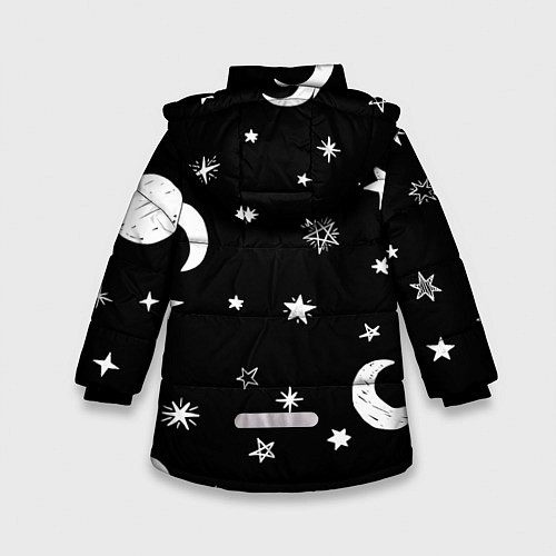 Зимняя куртка для девочки Звездное небо / 3D-Черный – фото 2