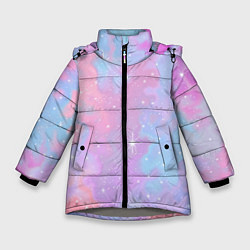 Куртка зимняя для девочки Просто космос, цвет: 3D-светло-серый