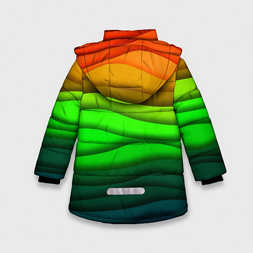 Зимняя куртка для девочки Цветные волны / 3D-Черный – фото 2