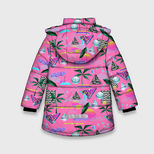 Зимняя куртка для девочки Vaporwave art / 3D-Черный – фото 2