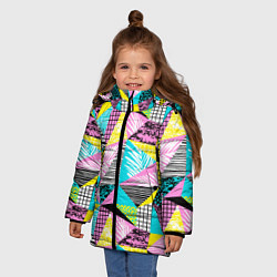 Куртка зимняя для девочки Ретро арт, цвет: 3D-черный — фото 2