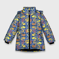 Куртка зимняя для девочки Археология, цвет: 3D-черный