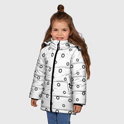 Куртка зимняя для девочки Черно-белый узор в горошек, цвет: 3D-черный — фото 2